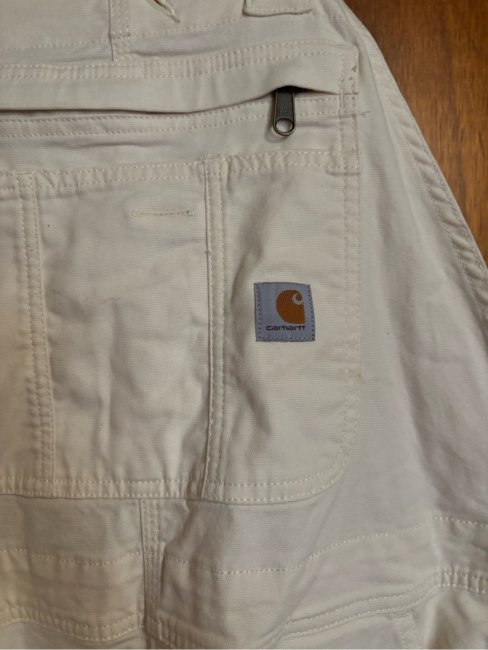 Carhartt Women's Cream Canvas Overalls - Picture 2 of 4